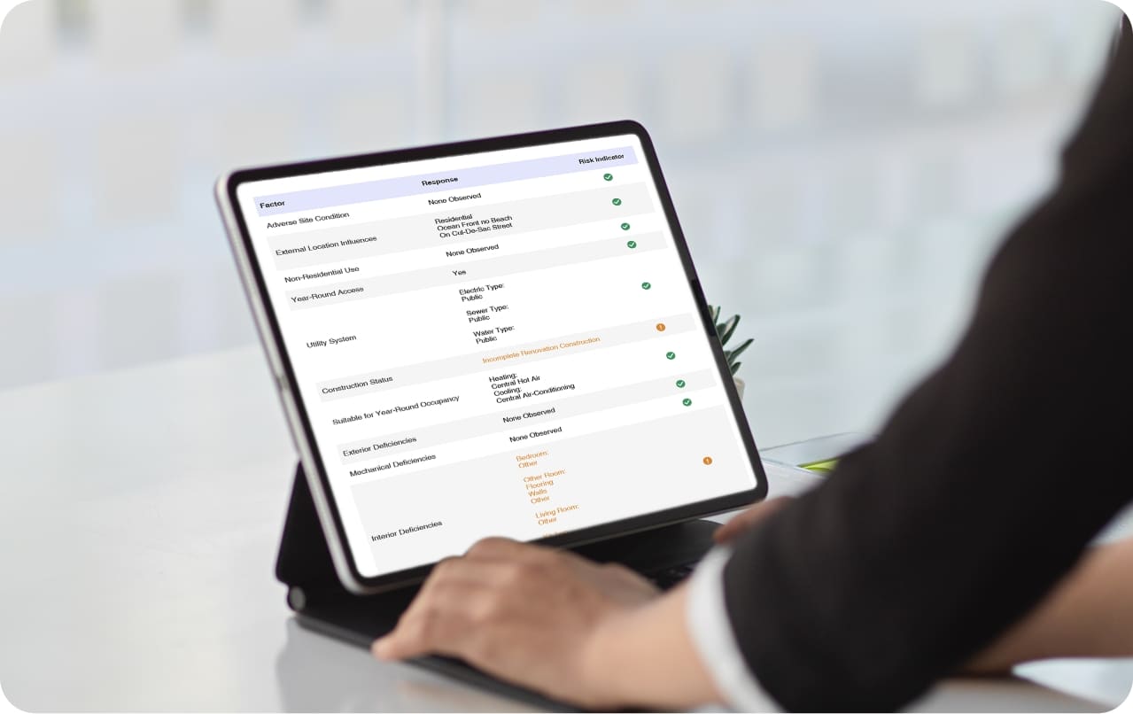 Property management inspection report on tablet
