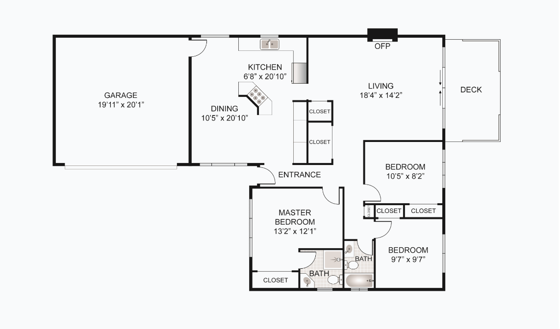 Floor plan for property management marketing